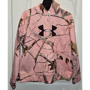 Womens Under Armour Realtree Big Logo Pink Camo Hoodie sz XL